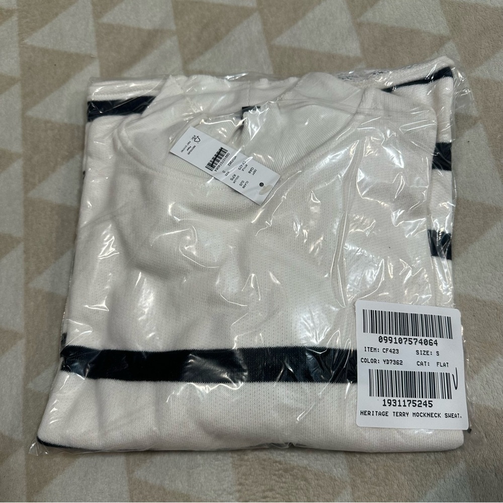 J crew Heritage terry mockneck sweatshirt in stripe - Picture 6 of 6